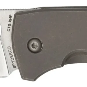 Spyderco C158TIP2 Techno 2 2.52" Folding Sheepsfoot Plain CTS XHP Steel Blade/Matte Stonewashed Titanium Handle Includes Pocket Clip