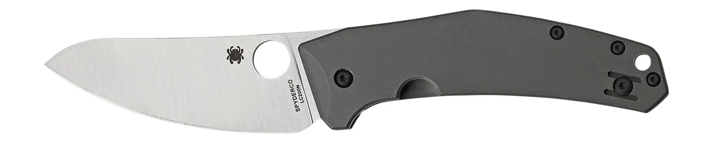 Spyderco C211TIP SpydieChef Salt 3.32" Folding Plain LC200N Blade Satin Titanium Handle Includes Pocket Clip