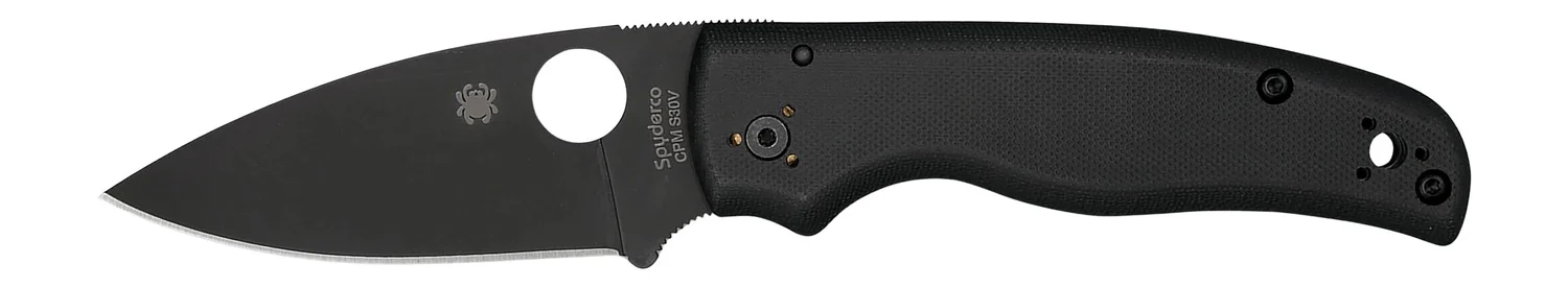 Spyderco C229GPBK Shaman 3.58" Folding Plain Black DLC CPM S30V SS Blade/Black Textured G10 Handle Includes Pocket Clip