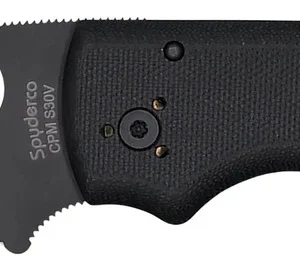 Spyderco C229GSBK Shaman 3.58" Folding Serrated Black DLC CPM S30V SS Blade/Black Textured G10 Handle Includes Pocket Clip