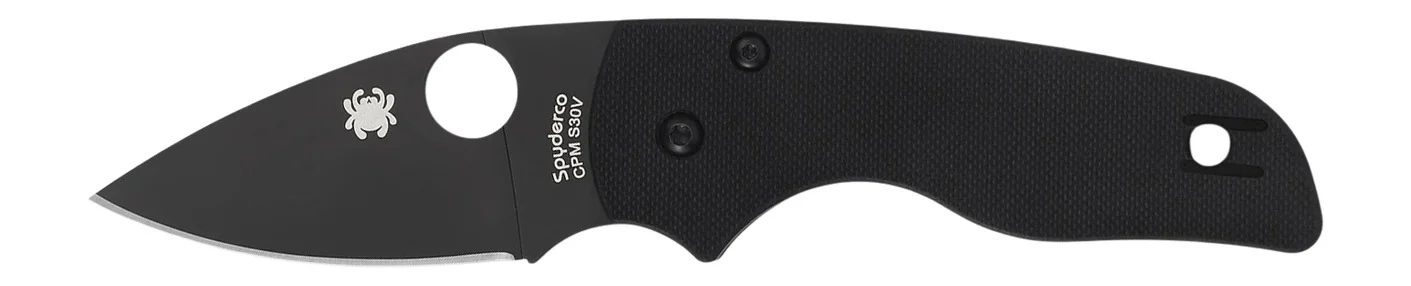 Spyderco C230GPBBK Lil' Native 2.42" Folding Plain Black DLC CPM S30V SS Blade/Black Textured G10 Handle Includes Pocket Clip