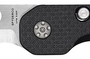 Spyderco C240CFP Smock 3.39" Folding Plain Stonewashed CPM S30V SS Blade/Black Textured Carbon Fiber/G10 Handle