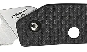 Spyderco C242CFP Ikuchi 3.26" Folding Plain CPM S30V SS Blade/Black Textured Carbon Fiber/G10 Handle Includes Pocket Clip