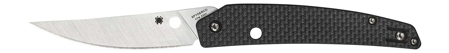 Spyderco C242CFP Ikuchi 3.26" Folding Plain CPM S30V SS Blade/Black Textured Carbon Fiber/G10 Handle Includes Pocket Clip