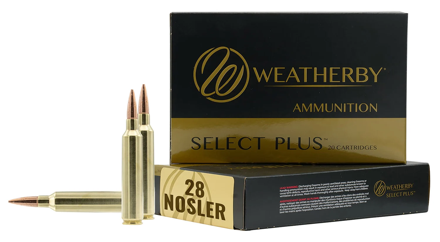 Weatherby R28NS180VLD Select Plus 28Nosler 180gr 20 Per Box/10 Case