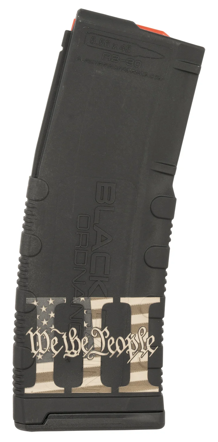 Black Rain Ordnance MAG303PERCENT Magazine 30rd 223 Rem/5.56 NATO We The People Engraving Fits AR-15 Platform