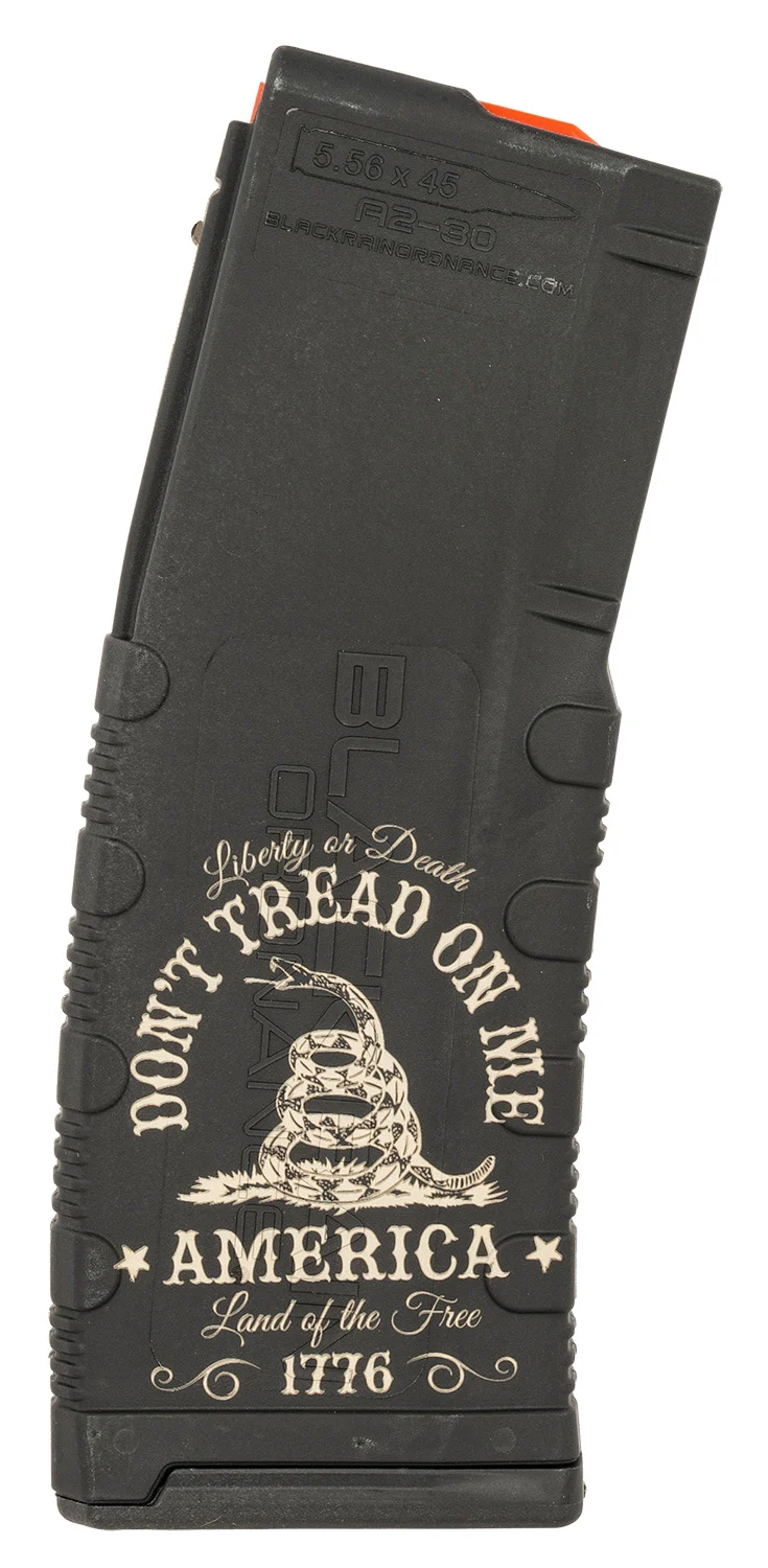 Black Rain Ordnance MAG30DONTTREAD Magazine 30rd 223 Rem/5.56 NATO Don't Tread On Me Engraving Fits AR-15 Platform