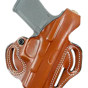 DeSantis Gunhide 001TA0XZ0 Thumb Break Scabbard OWB Tan Leather Belt Slide Fits Springfield Echelon Right Hand