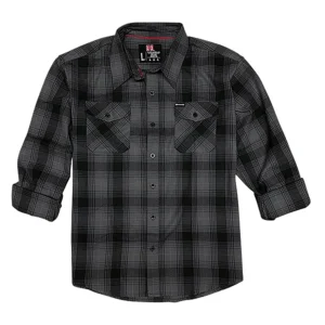 Hornady Gear 32224 Flannel Shirt XL Gray/Black, Cotton/Polyester, Relaxed Fit Button Up