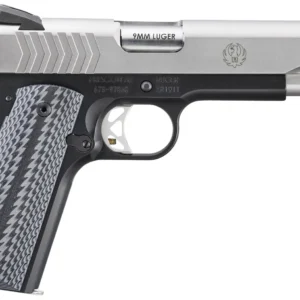 Ruger SR1911 Full Size 9mm Luger 9+1 5" Stainless Steel Barrel, Satin Stainless Steel Serrated Slide, Black Anodized Aluminum Frame w/Beavertail, Black/Gray G10 Grip