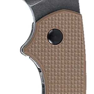 CRKT 5317B Pilar III 2.97" Folding Spear Point Plain Stonewashed D2 Steel Blade, Brown G10/SS Handle