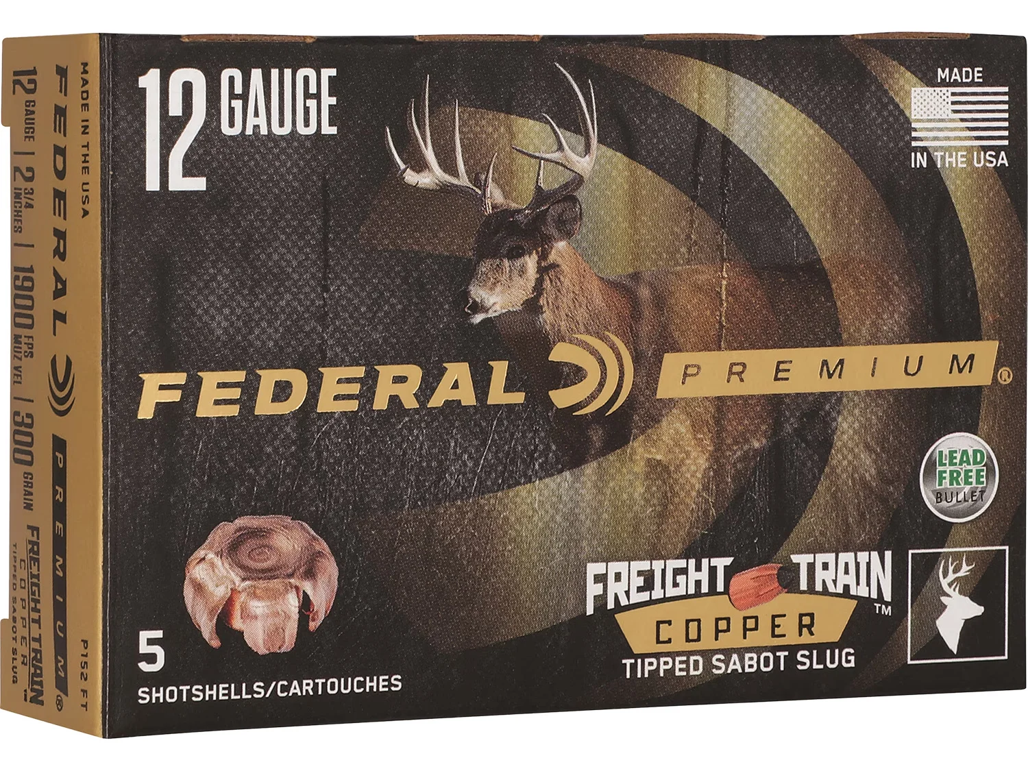 Federal P152FT Premium Freight Train 12Gauge 2.75" SlugShot 5 Per Box/10 Case