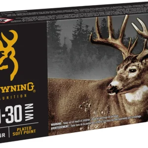 Browning Ammo B192630301 Silver 30-30Win 170gr Plated Soft Point 20 Per Box/10 Case
