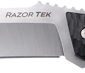 Cold Steel CSFX65RZR Razor Tek EDC 6.50" Fixed Clip Point Plain Satin 4116 Krupp SS Blade, 6.13" Black Textured