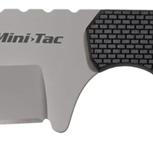 Cold Steel CS49HCFZ Mini Tac Bowie 3.63" Fixed Clip Point Plain Stonewashed 8Cr13MoV SS Blade, 3.25" Griv-Ex Handle