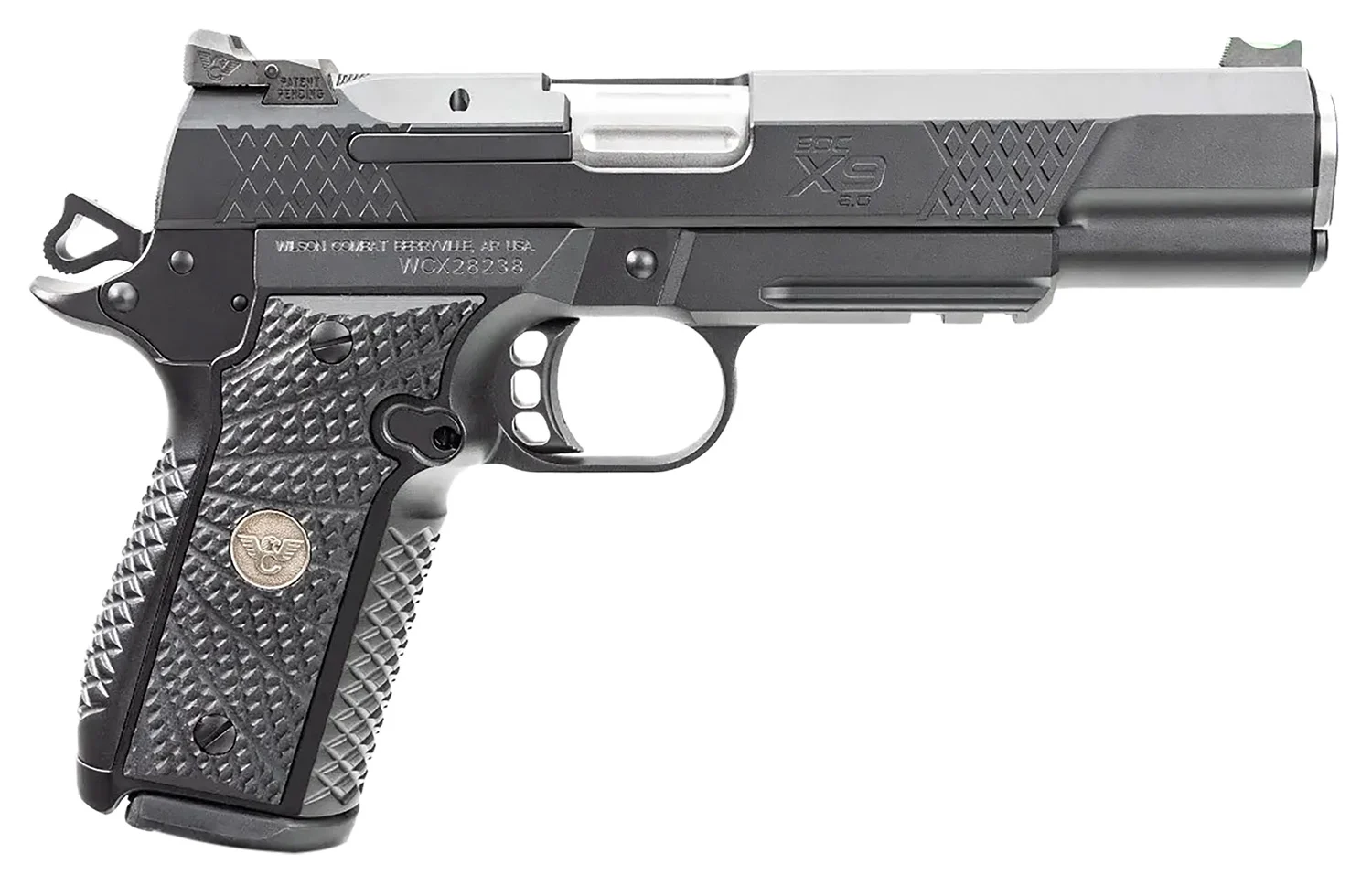 Wilson Combat 2EDCXLPR9 EDC X9 2.0 Compact Frame 9mm Luger 15+1 5" Steel Barrel, Black Armor-Tuff Serrated Stainless Steel Slide, Aluminum Frame w/Picatinny Rail, Black G10 Starburst Grip