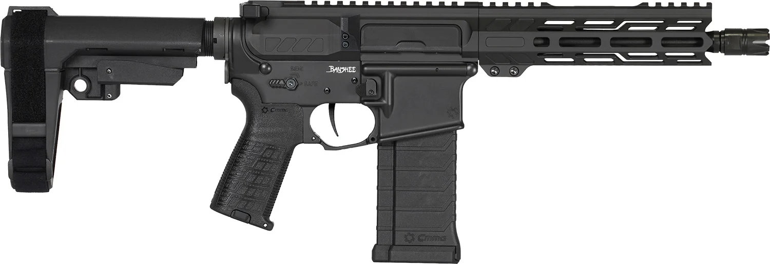CMMG 54AE10FAB Banshee MK4 5.7x28mm 32+1, Black Nitride Medium Taper Threaded Barrel, EML 11" M-LOK Handguards, Black Armor Cerakote Aluminum Picatinny Rail Receiver, CMMG Zeroed Grips