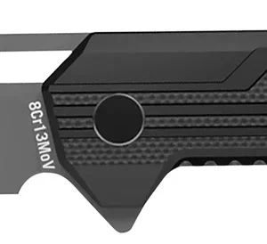 Real Avid AVRAV7 RAV-7 EDC 3.25" Folding Drop Point Plain Titanium 8Cr13MoV SS Blade, Black Textured G10 Handle, Clamshell Pkg
