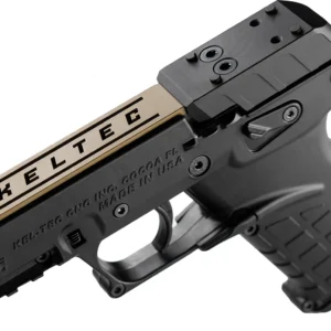 Kel-Tec P17BBLKORTANS P17  Sports South Exclusive 22 LR 16+1 3.80" Black Steel Barrel, Tan Optic Ready/Serrated Slide, Black Polymer Frame w/Picatinny Rail, Textured Grip