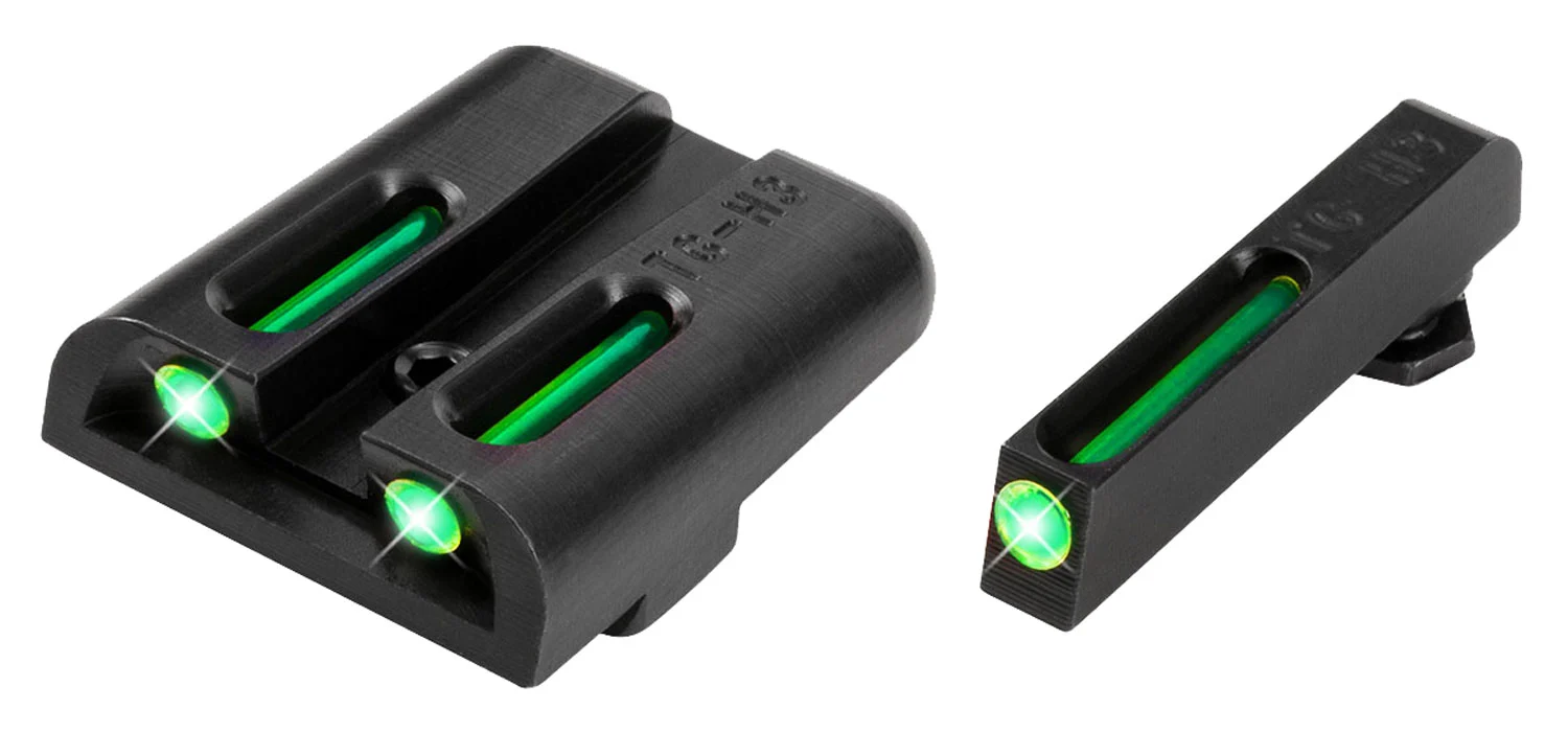 TruGlo TG131GT1 TFO Green/Tritium/Fiber Optic Front Sight-Green/Tritium/Fiber Optic Rear Sight Glock Glock 17/17L/19