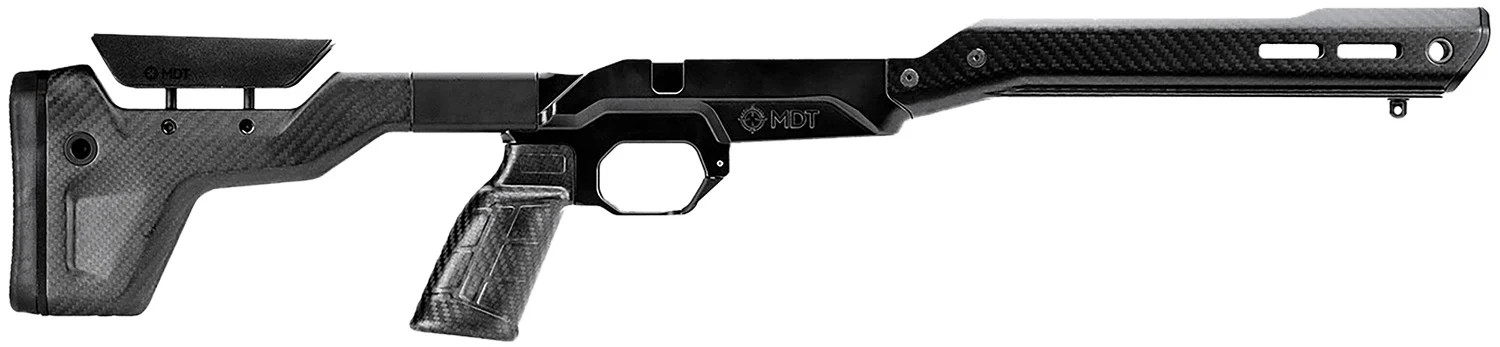 Mdt Sporting Goods Inc 107837BCF HNT26 Chassis System Black Carbon Fiber Fits Howa 1500 SA/ Weatherby Vanguard Compatible w/ AICS Mags Short Action Standard