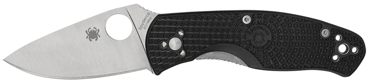 Spyderco C136PBK Persistence Lightweight 2.75" Folding Plain Satin 8Cr13MoV SS Blade, Black Bi-Directional Texturing FRN Handle