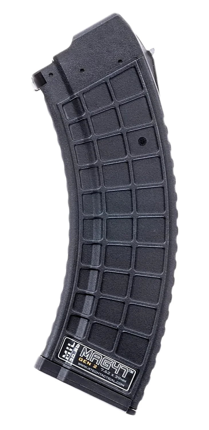 Xtech Tacitcal XTT1152BLKMIL Gen2 30rd Waffle 7.62X39 Fits AK-47 Black Stainless Steel