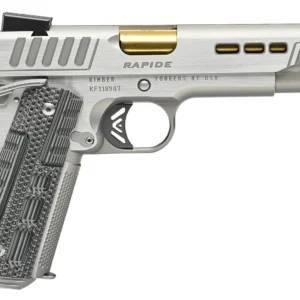 Kimber Mfg.,inc 3000424 Rapide Dawn 10mm Auto 8+1 5" Gold TiN Stainless Steel Barrel, Lightening Cut/Serrated Stainless Steel Slide, Stainless Steel Frame w/Beavertail, Black & Gray G10 Grip