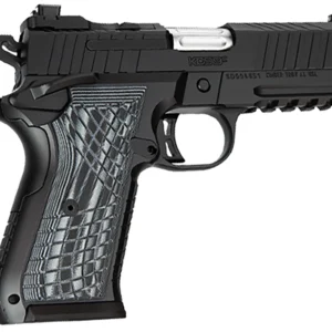 Kimber Mfg.,inc 3100017 KDS9C 9mm 10+1 4.09" KimPro Black Front and Rear Serrations Stainless Steel Slide Black Gray and Black Crosshatch Cut G-10 Grip