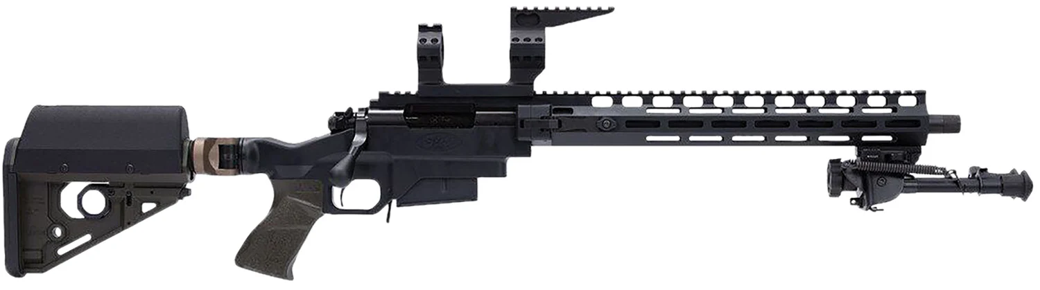 Larue Tactical LTBCSIETE308W OD Green 308 Win 5+1 Match Grade Threaded Barrel, 15" M-LOK Handguard, Black Picatinny Rail Receiver, Adj RAT OD Green Stock, A-PEG OD Green Grip, Briefcase, Bipod