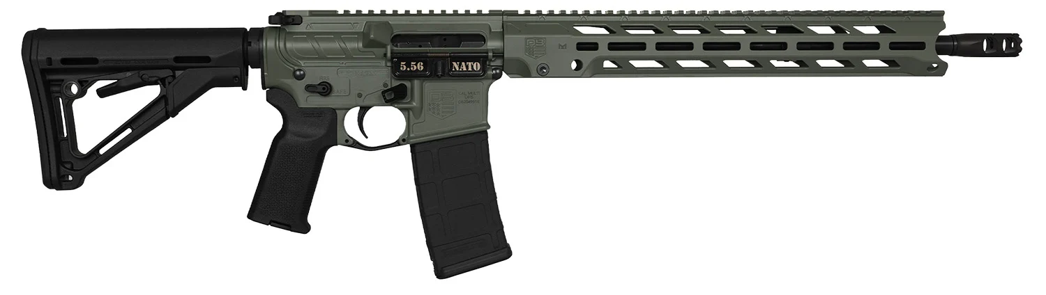 Diamondback DB1784K791 DB15 Obsidian 5.56 NATO 30+1 16" Black Nitride Threaded Barrel, Jungle Green Cerakote Picatinny Rail Aluminum Receiver, Magpul CTR Black Synthetic Stock & Magpul MOE K2 Grip