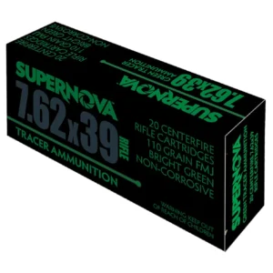 Supernova PMSN762G Green Tracer 7.62mm 110 gr Full Metal Jacket 20 Per Box/ 50 Cs