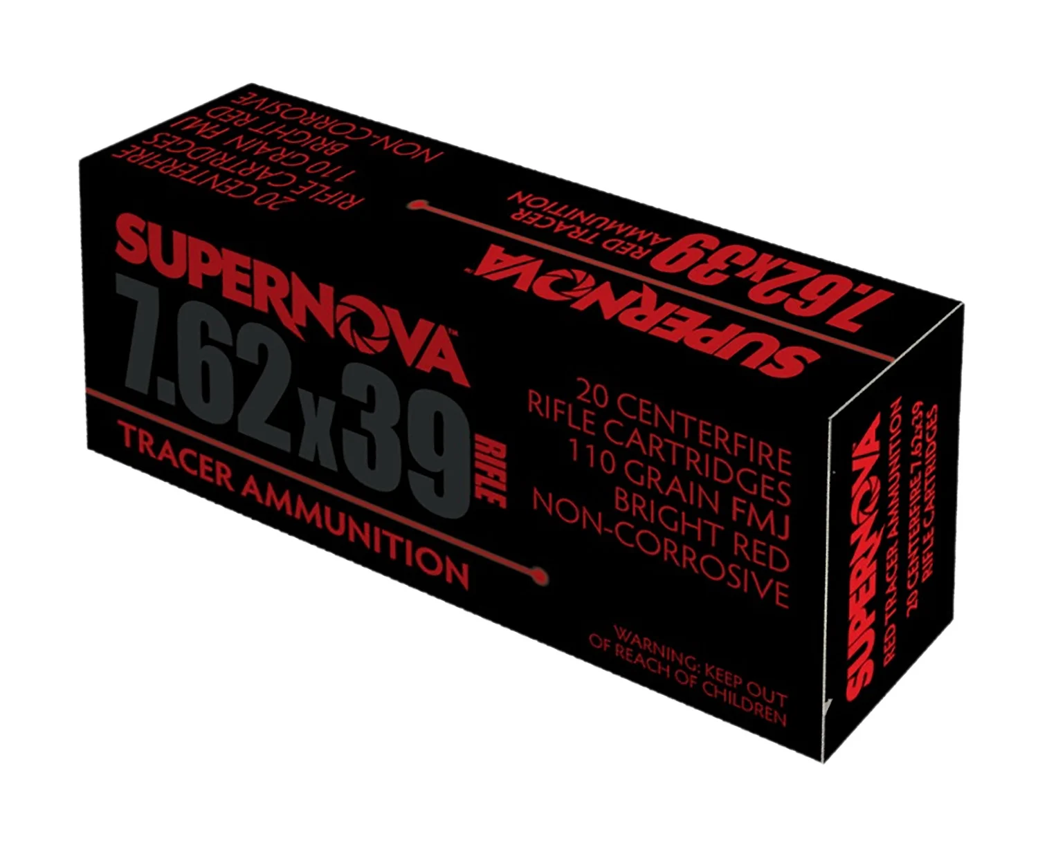 Supernova PMSN762R Red Tracer 7.62mm 110 gr Full Metal Jacket 20 Per Box/ 50 Cs