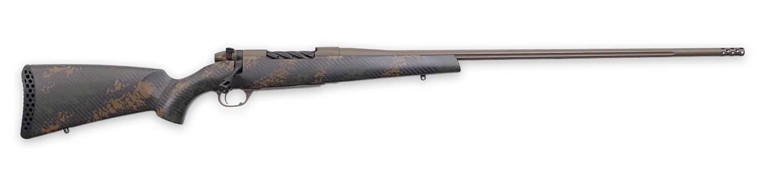 Weatherby MBC20N7MMBR2B Mark V Backcountry 2.0 7mm BC Patriot Brown Cerakote Fluted Barrel/Peak 44 Blacktooth Brown Sponge Pattern Black Carbon Fiber Stock