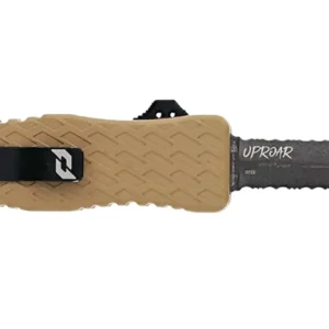 Schrade 1159305 Uproar Automatic 3" OTF Dagger Part Serrated Black Oxide D2 Steel Blade, Flat Dark Earth Textured Aluminum Handle