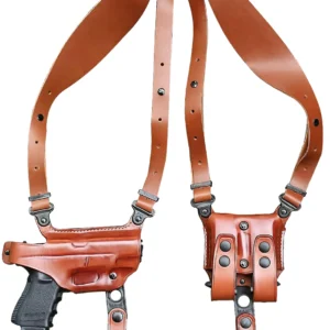 1791 Gunleather NSS2.1CBRHR Optic Ready Shoulder Horizontal Brown Fits Glock 17 Right Hand