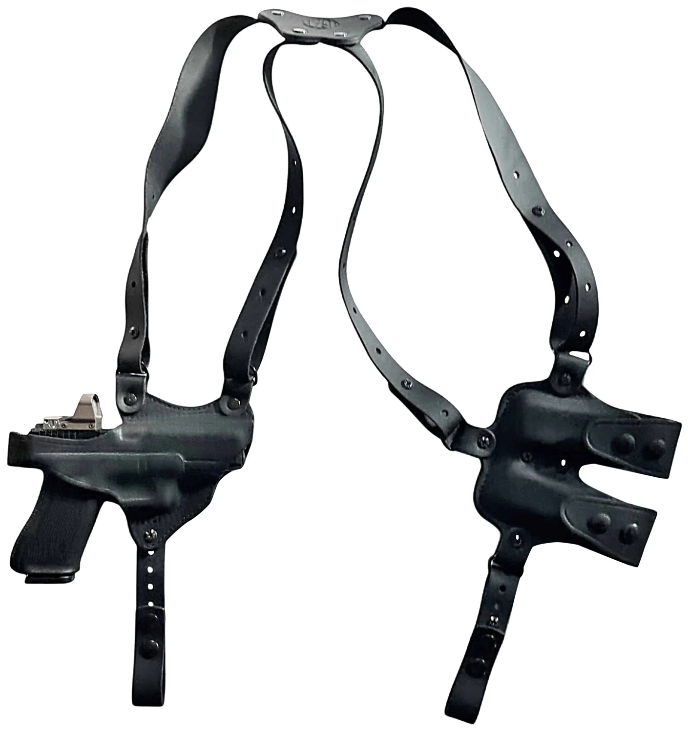 1791 Gunleather NSS1SBLHR Optic Ready Shoulder Horizontal Black Fits 1911 Right Hand