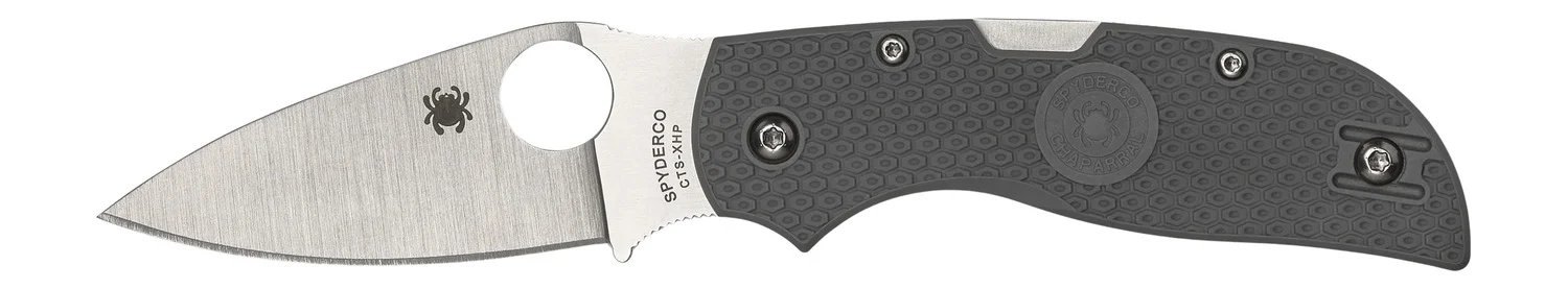 Spyderco C152PGY Chaparral Lightweight 2.80" Folding Drop Point Plain Gray Satin CTS XHP Steel Blade 3.60" FRN Handle