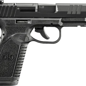 FN 66101759Micro-Compact Frame 9mm Luger 18+1 3.80" Black Target Crown Steel Barrel, Black PVD Optic Cut/Serrated Stainless Steel Slide & Polymer Frame w/Picatinny Rail, Interchangeable Backstrap Grip