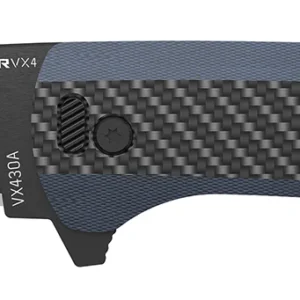 Outdoor Edge VX430CC Razor VX4  3" Folding Plain Carbon Fiber/Blue