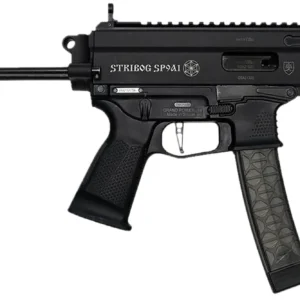 Grand Power 850003223131 SP9A1 Stribog 9mm Luger 30+1 8" Black Threaded Barrel, M-LOK Handguard, Black Aluminum Picatinny Rail Receiver, Black PDW Tailhook Brace, Black Polymer Grip, Thread Protector