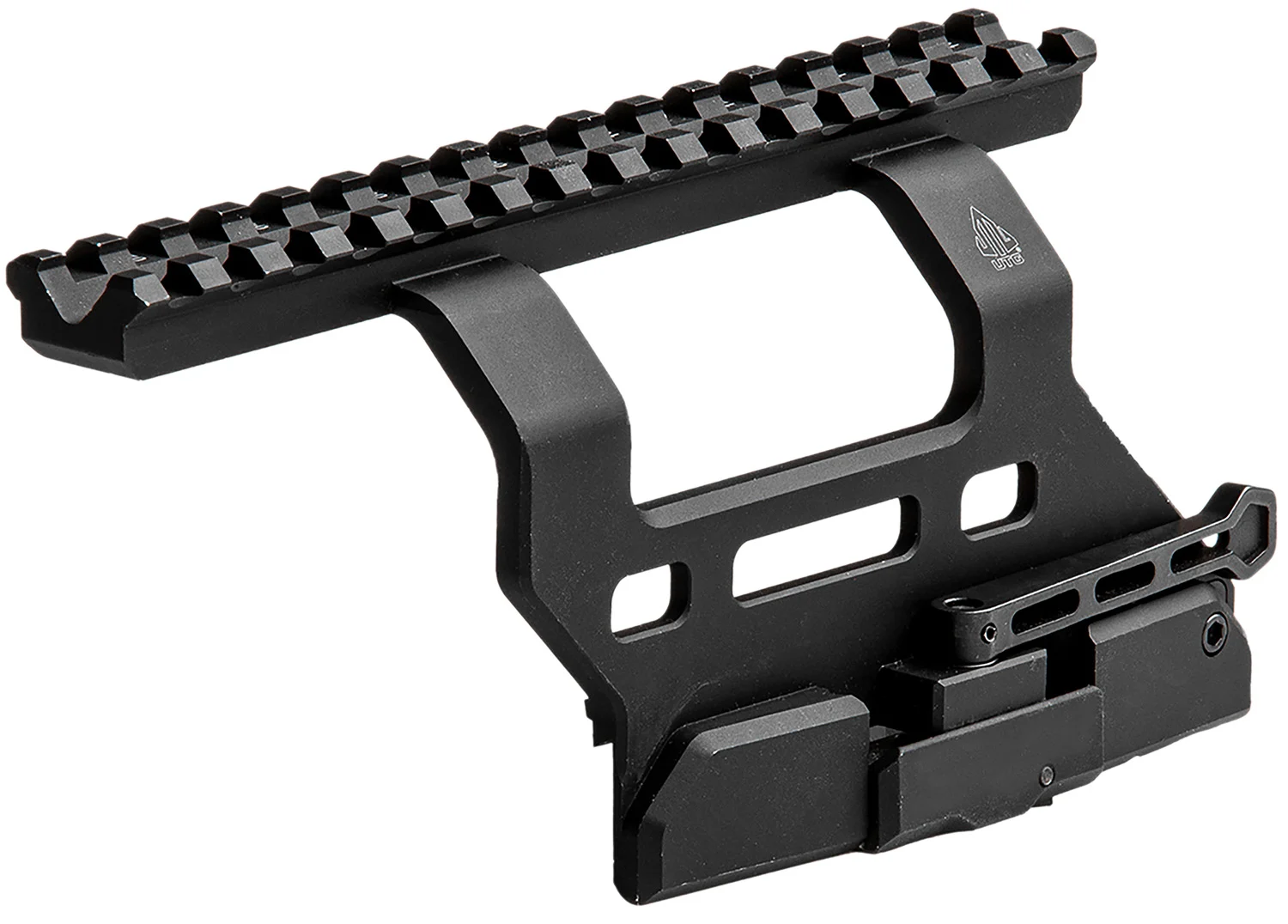 Leapers MTUAK01 Quick-Detachable AK Side Mount Matte Black Anodized Aluminum 6.69" Long