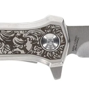 Smith & Wesson Knives 1205011 Unwavered 3.50" Folding Dagger, Plain Stonewashed 8Cr13MoV SS Blade, 4.25" Rosewood w/SS Scales Handle