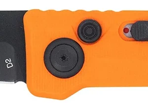 CobraTec Knives CTIFRORG Inferno 3.50" OTF Tanto Plain Black TiCN D2 Steel Blade, 4.75" Blaze Orange Textured Handle