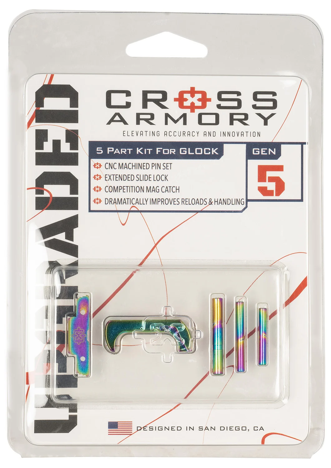 Cross Armory CRG5OKRB 3 Piece Upgrade Kit Glock Gen5 Rainbow Aluminum