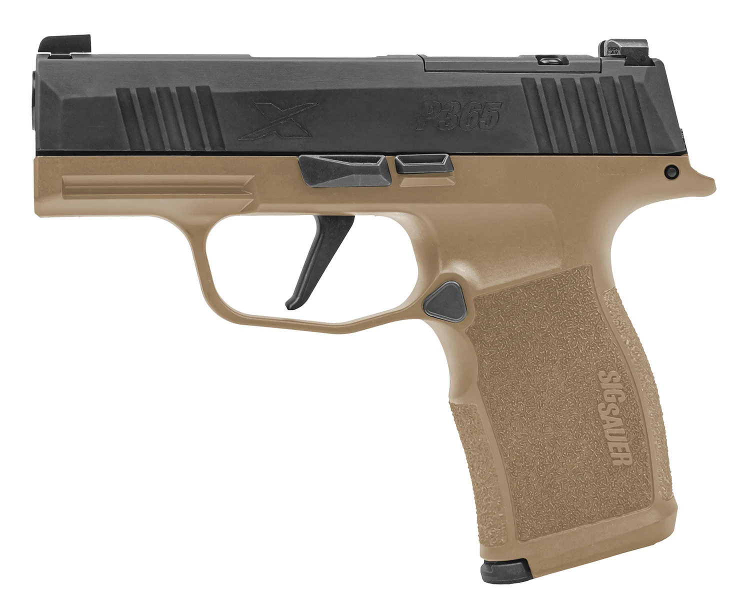 Sig Sauer 365X9CTXR3P P365X Micro-Compact Frame 9mm Luger 12+1 3.10" Steel Barrel, Optic Ready/Serrated Slide, Coyote Tan Stainless Steel Frame w/Accessory Rail, Polymer Grip