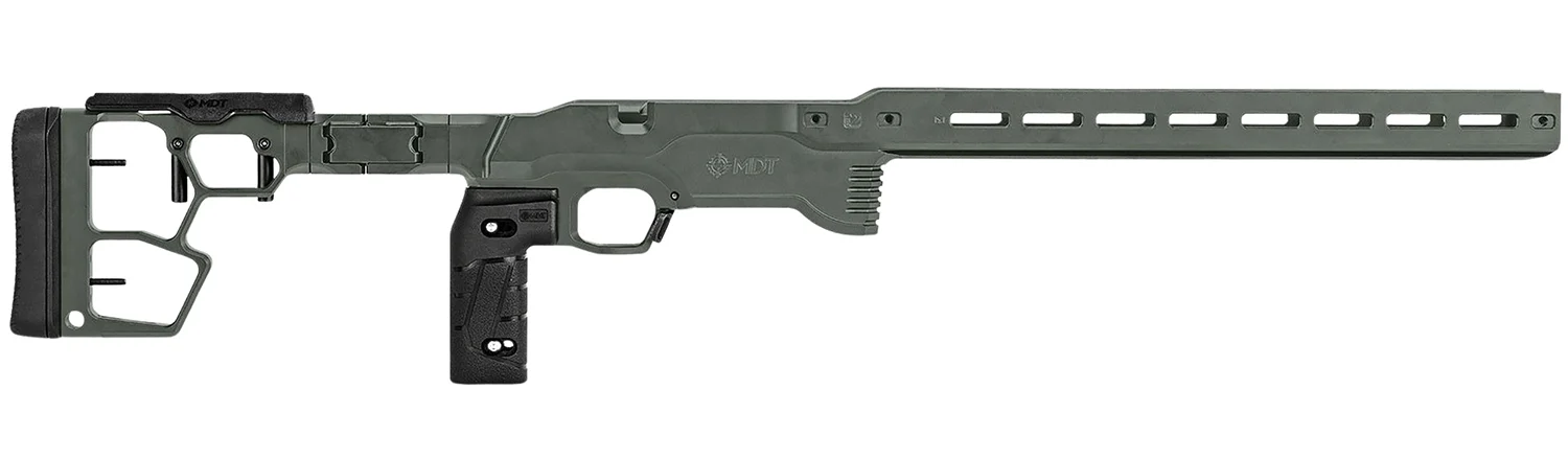Mdt Sporting Goods Inc 114882CCG ACC Premier Gen2 Chassis System Cerakote Charcoal Green Aluminum Fits Ruger American Rimfire Right Hand