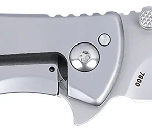 CRKT 7600 SLAG EDC 2.95" Folding Plain Bead Blasted D2 Steel Blade, Stainless Steel Handle