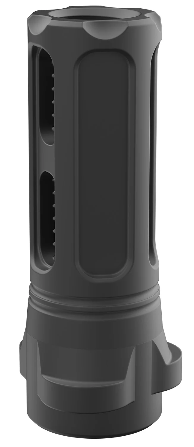 Breek Arms BRK4323 Sentinel Caged Flash Hider Black Nitride Steel 1/2"x28 Threads 9mmLuger Compatible w/ Breek-LOK 3QD
