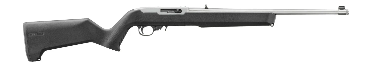 Ruger 32023 10/22 22 LR 10+1 18.50" Satin Threaded Stainless Steel Barrel, Drilled & Tapped Receiver, Black Magpul MOE X-22 w/M-LOK Textured Synthetic Stock